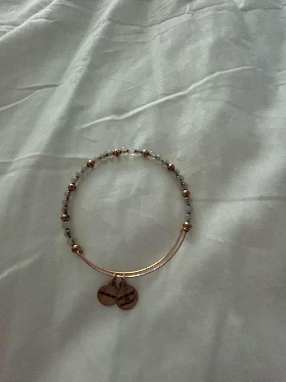 Alex and Ani Gold and Gray Beaded Expandable Bracelet